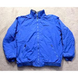 LL Bean Bomber Jacket Fleece Lined Coat Full Zip Blue 207047 Size XLT Tall